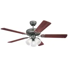WESTINGHOUSE - Ventilador de Techo Decorativo Con Luz Deco Vintage 5 Aspas 132 cm 4335cfm Café
