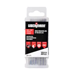 UBERMANN - Set x 10und Broca HSS Cobalto 3/16-pulg