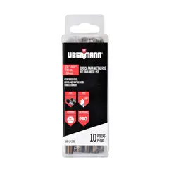 UBERMANN - Set x 10und Broca HSS Cobalto 3/16-pulg