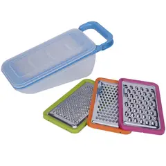 CASA BONITA - Set De Rallador Con 4 Cuchillas Con Recipiente