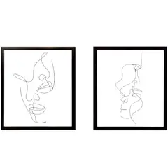 HOMY - Setx2 Cuadro Caras Line 43x53 Cm