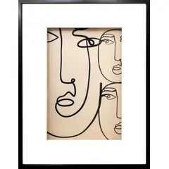 HOMY - Cuadro Line Caras 33x43cm