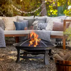 JUST HOME COLLECTION - Brasero Circular Acero con Tapa Diámetro 77cm