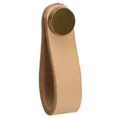 FIXSER - Pomo Piel Marron Boton Negro Gl24