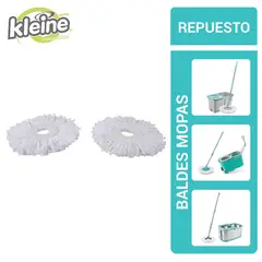 KLEINE WOLKE - Repuesto Mopa Microfibra Trapero Giratorio X2 Unidades