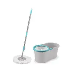 KLEINE WOLKE - Mopa Trapero Microfibra Giratorio 360 con Balde + Repuesto