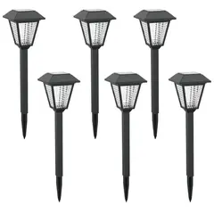 JUST HOME COLLECTION - Set de 6 Estaca Solar Plástica Negro