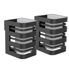 JUST HOME COLLECTION - Set de 2 Farol Muro Solar Cuadrado Negro