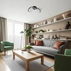 JUST HOME COLLECTION - Lámpara Techo Bombillo LED Olas Cromado