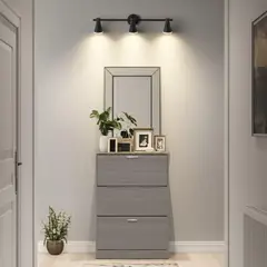 JUST HOME COLLECTION - Barra LED Pipa 3 Luces Luz Neutra Negro