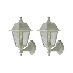 JUST HOME COLLECTION - Set de 2 Farol Plástico 1 Luz E27 Blanco