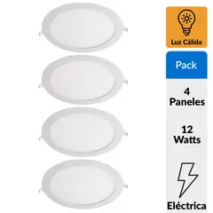 DAIRU - Panel LED Empotrado Redondo 760 Lúmenes 12w Luz Cálida Certificado