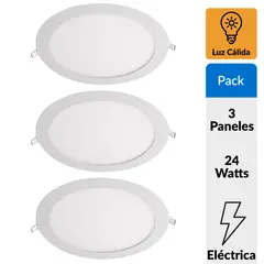 DAIRU - Panel LED Empotrable Redondo 1600 Lúmenes 24w Luz Cálida Certificado