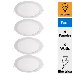 DAIRU - Panel LED Empotrable Redondo 330 Lúmenes 6w Luz Cálida Certificado
