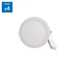 DAIRU - Set de 4 Panel Led Empotrable Circular 6w Luz Cálida Certificado