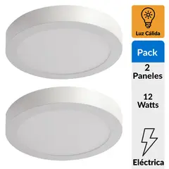 DAIRU - Panel LED Sobre Redondo 760 Lúmenes 12w Luz Cálida Certificado