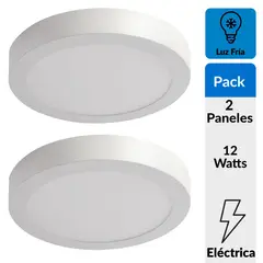 DAIRU - Panel LED Sobreponer Redondo 840 Lúmenes 12w Luz Fría Certificado
