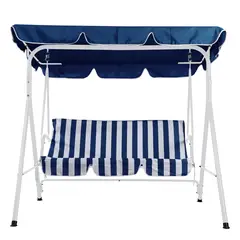 JUST HOME COLLECTION - Sillón Columpio 3 Personas Poliéster Azul