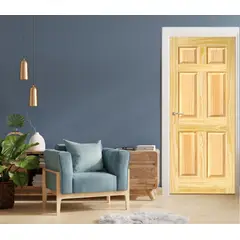 HOLZTEK - Puerta Pino 6 Paneles 65X200cm