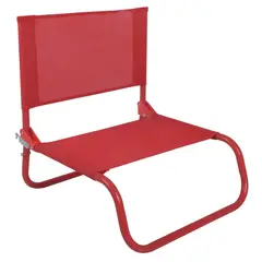 KLIMBER - Silla Playa Baja Metal/Textil Rojo