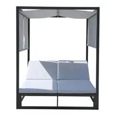 JUST HOME COLLECTION - Asoleadora con Techo Metal Santo Domingo Blanco