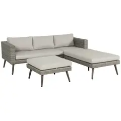 JUST HOME COLLECTION - Juego De Terraza Sala Exterior Aluminio 4 Piezas Palma