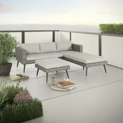 undefined - Juego De Terraza Sala Exterior Aluminio 4 Piezas Palma
