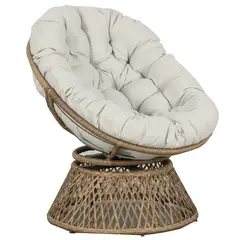 JUST HOME COLLECTION - Silla Exterior Rattan Giratoria Gris