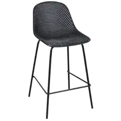 JUST HOME COLLECTION - Silla Bar Exterior Polipropileno Montpellier Negro