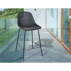 JUST HOME COLLECTION - Silla Bar Exterior Polipropileno Montpellier Negro
