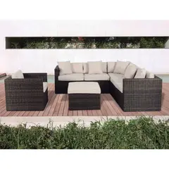 JUST HOME COLLECTION - Juego De Terraza Sala Exterior Ratán Sintético 5 Piezas Saigon Beige