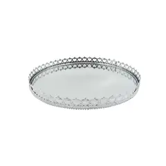 DEAR SANTA - Bandeja Espejo 25 cm Red Silver Navidad