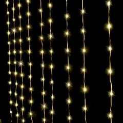 DEAR SANTA - Luces de Navidad x200 Luces Cortina Solar Cálido 2 Metros
