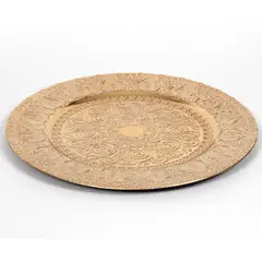 DEAR SANTA - Base Plato Navideña Textura Dorado 33 cm