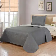 undefined - Quilt Bicolor Taupe/Gris Semidoble