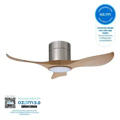 JUST HOME COLLECTION - Ventilador de Techo Decorativo Inteligente con Control Remoto 3 Aspas 10706m³/H Natural