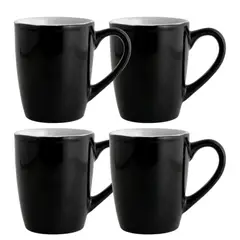 JUST HOME COLLECTION - Setx4 Mugs 12Oz Negro