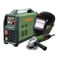 BAUKER - Combo Soldador Inversor Mma 185amp + Pulidora 4-1/2 Pulgada 820w + Máscara Fotosensible