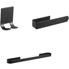 SENSI DACQUA - Kit Accesorios Adhesivos para Baño 3 Piezas Negro