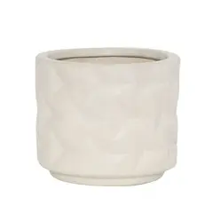 JUST HOME COLLECTION - Matera Cerámica Cilíndrico Mikonos 19x18cm Blanco