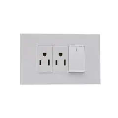 HALUX - Toma Doble P/T+ Interruptor Sencillo Cygnus Blanco