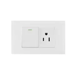 HALUX - Toma P/T + Interruptor Sencillo Polaris Blanco