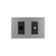 HALUX - Toma Tv Coaxial + Datos Rj45 Andrómeda Plateada