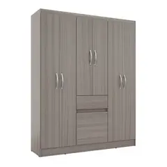 CASA BONITA - Closet 6 Puertas 1 Cajon 1 Puerta Pequeña 138x174x40 cm Beige