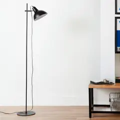 JUST HOME COLLECTION - Lámpara Pie Traz 1 Luz E27 Negro