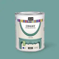 KOLOR - Pintura Efecto Tiza Chalky Brush Verde Océano Mate 1 Litro