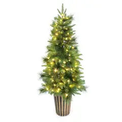 undefined - Árbol de Navidad Base Maceta 120 cm 150 Luces 204 Ramas
