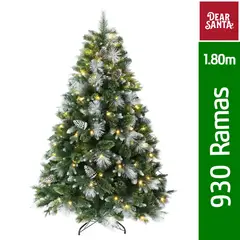 DEAR SANTA - Árbol de Navidad Piña 180cm Verde 330 Luces Led Integrado 930 Ramas 110 V; 220 V