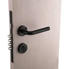 FIXSER - Cerradura De Incrustar Negra 4 Bulones 2 Piezas Redonda