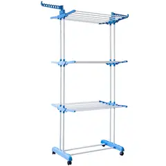 KLEINE WOLKE - Tendedero de Piso para Ropa Torre 3 Niveles Gris/Blanco
